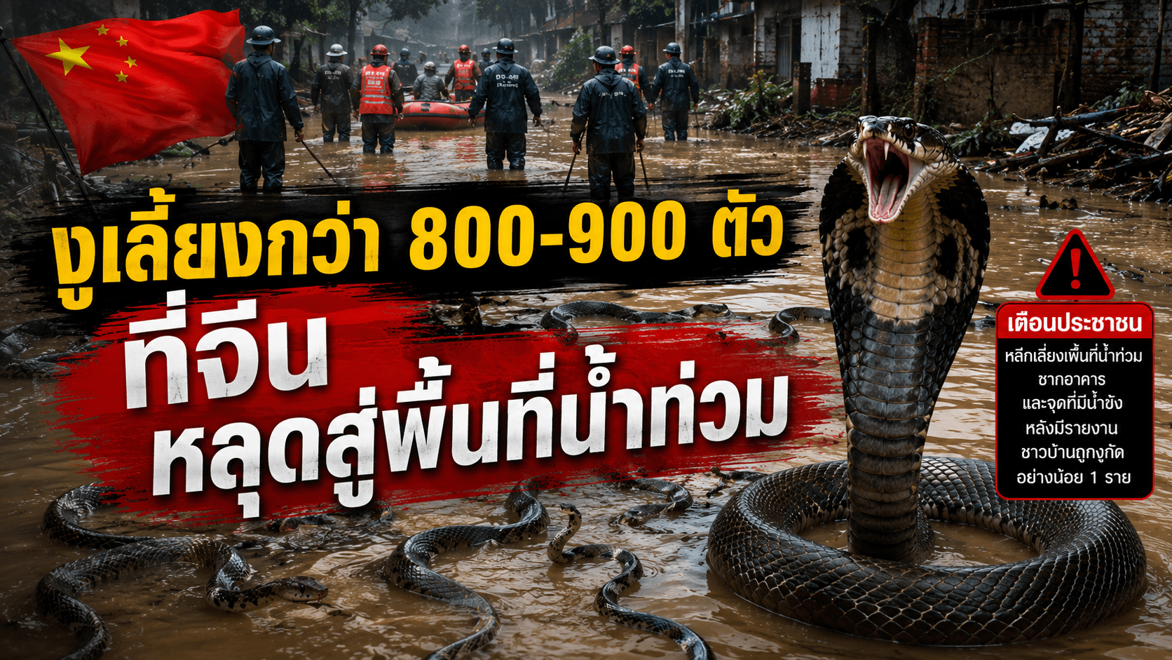 น่ากลัวมาก! จีนเผชิญน้ำท่วมหนักในเขตกว่างซี