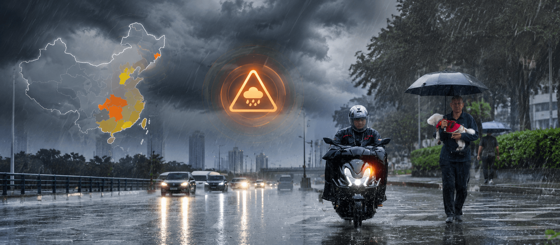 จีนยกระดับเตือนภัย! ฝนถล่มหลายมณฑล สั่งรับมือฉุกเฉินระดับ 2
